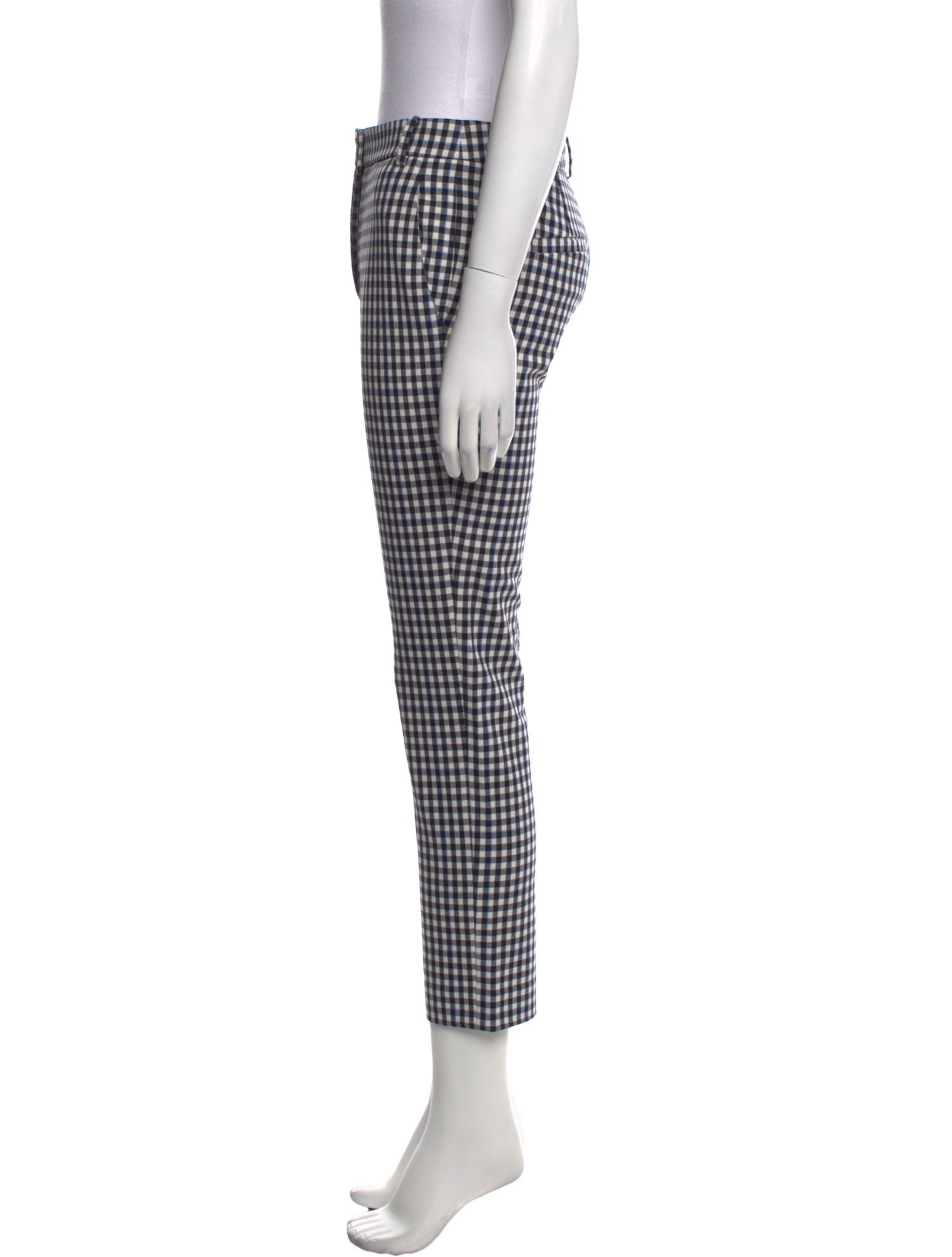 Tibi Plaid Print Straight Leg Pants
